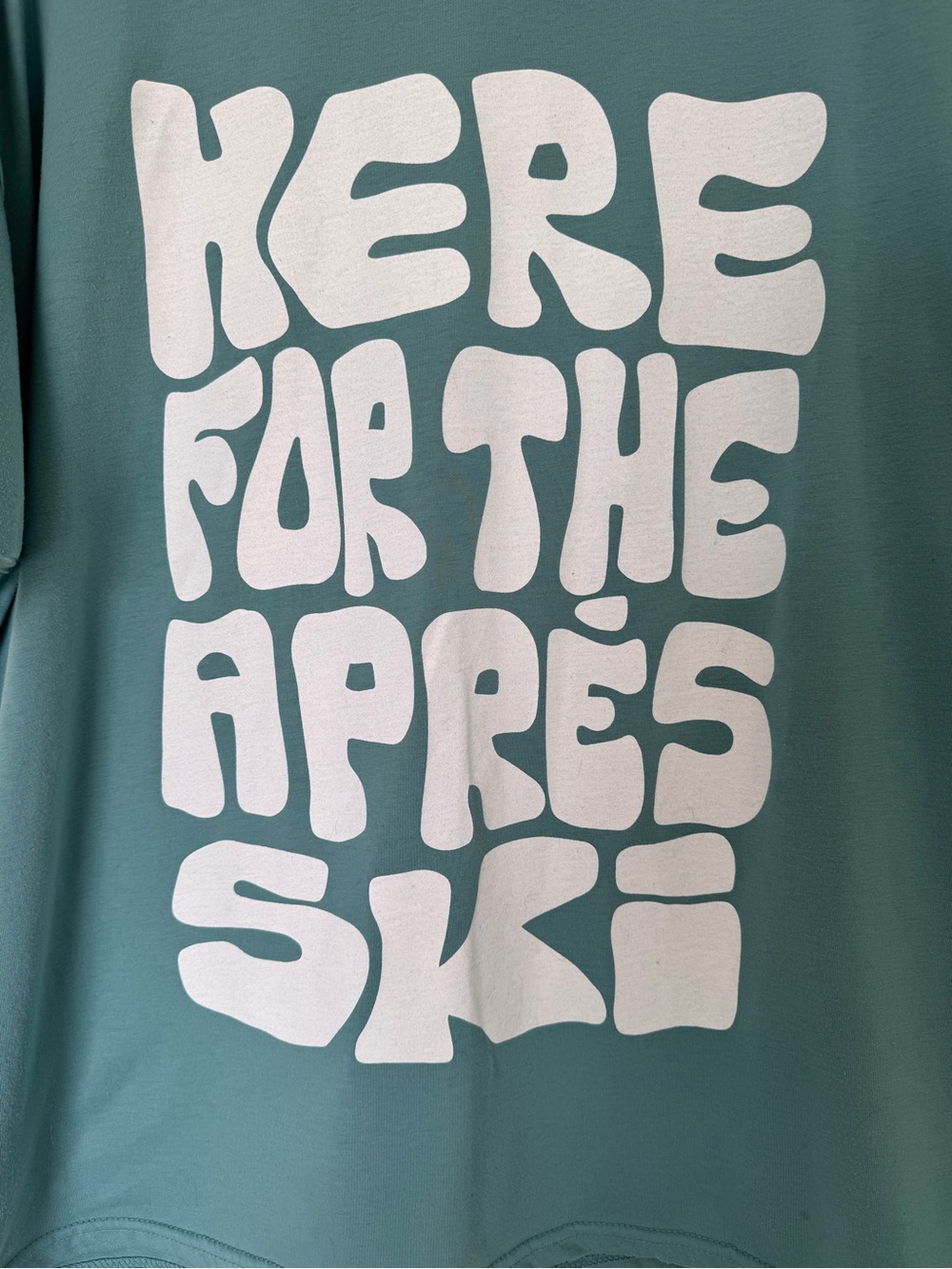 Notice Women’s Teal Graphic Short Sleeve Tee - 'Here For The Après Ski' - Picture 2 of 4